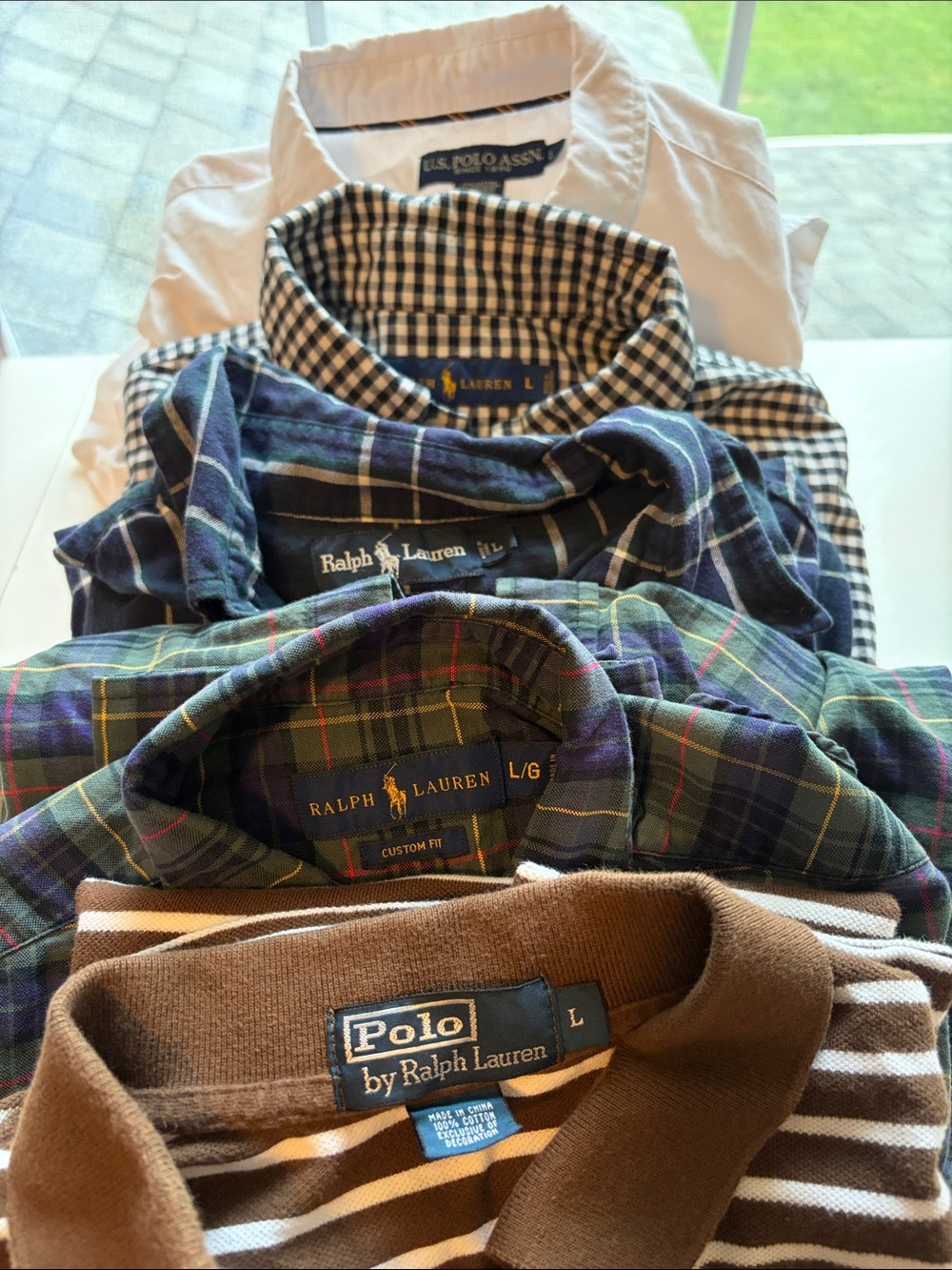 Ralph Lauren Men’s Shirt Bundle - White, Black, Blue, Green, Brown